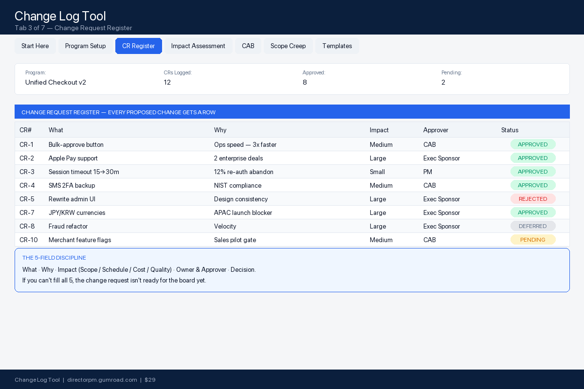 Change Log Tool preview