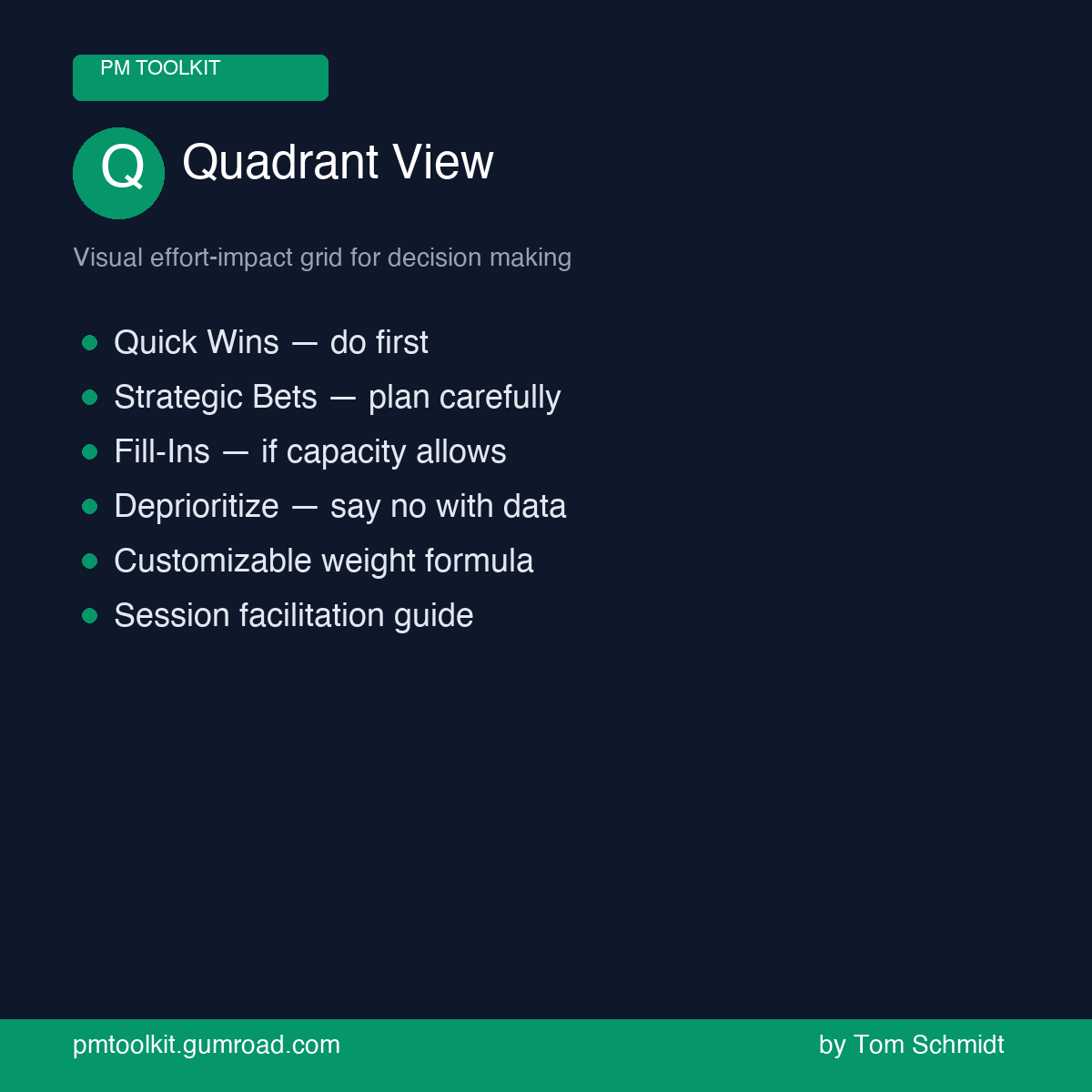 Prioritization matrix view 2